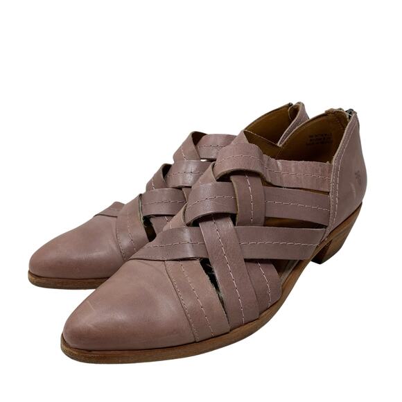 Frye Ray Huarache Shootie Bootie Ankle Boot Womens Size 9 Mauve Leather *READ - Picture 2 of 10